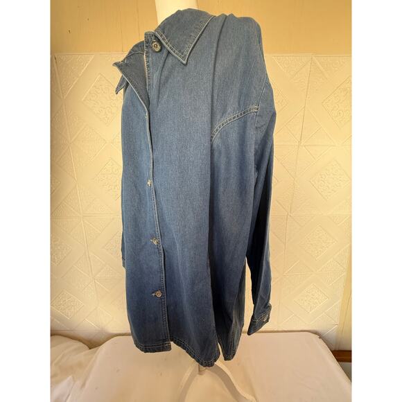 Jacket Tudor court size 4x women's blue denim 2 big pockets with buttons - Picture 9 of 16
